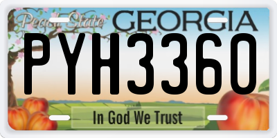 GA license plate PYH3360