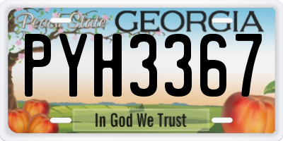 GA license plate PYH3367