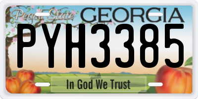 GA license plate PYH3385