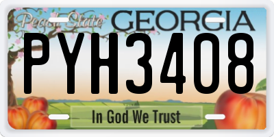 GA license plate PYH3408