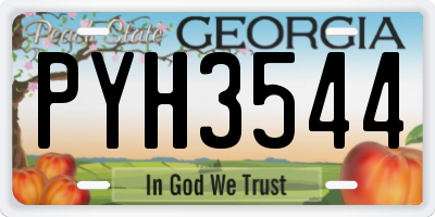GA license plate PYH3544
