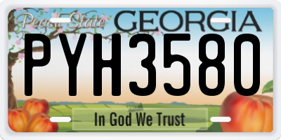 GA license plate PYH3580