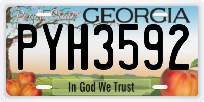 GA license plate PYH3592