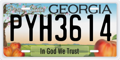 GA license plate PYH3614