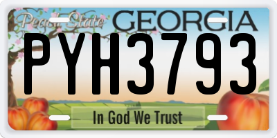 GA license plate PYH3793