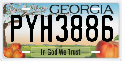 GA license plate PYH3886