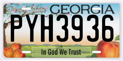 GA license plate PYH3936