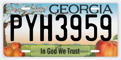 GA license plate PYH3959