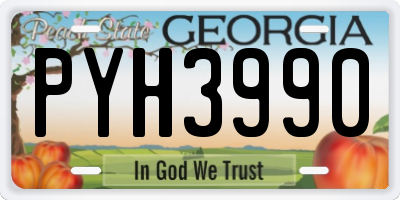 GA license plate PYH3990