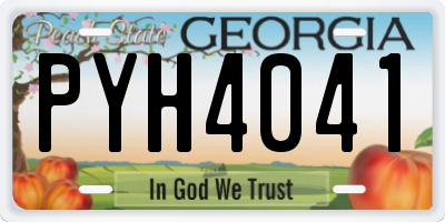 GA license plate PYH4041