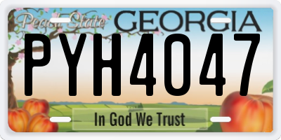 GA license plate PYH4047