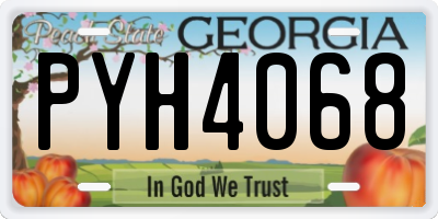 GA license plate PYH4068