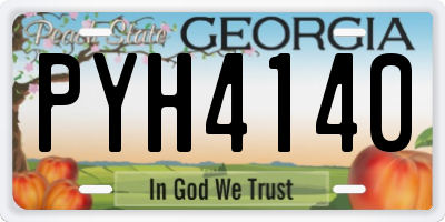 GA license plate PYH4140