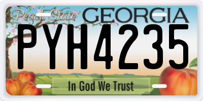 GA license plate PYH4235