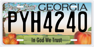 GA license plate PYH4240