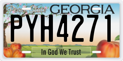 GA license plate PYH4271