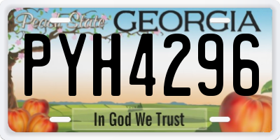 GA license plate PYH4296