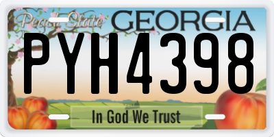 GA license plate PYH4398