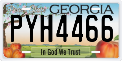 GA license plate PYH4466