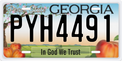 GA license plate PYH4491
