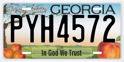 GA license plate PYH4572