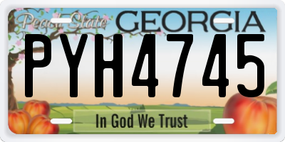 GA license plate PYH4745