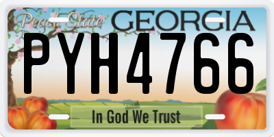 GA license plate PYH4766
