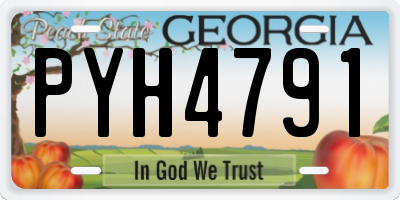GA license plate PYH4791