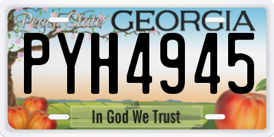 GA license plate PYH4945