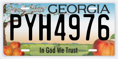 GA license plate PYH4976