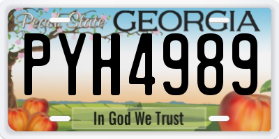 GA license plate PYH4989