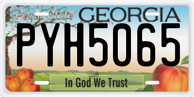 GA license plate PYH5065