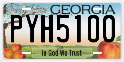 GA license plate PYH5100