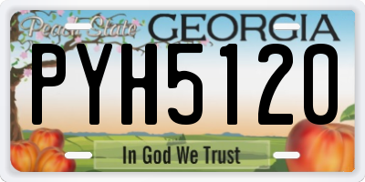 GA license plate PYH5120