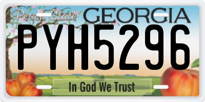 GA license plate PYH5296