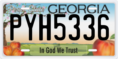GA license plate PYH5336
