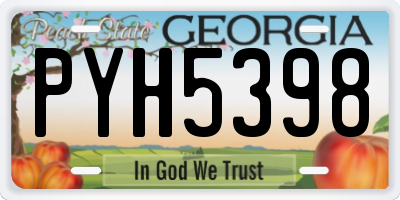 GA license plate PYH5398