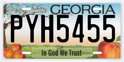 GA license plate PYH5455