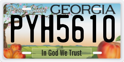 GA license plate PYH5610
