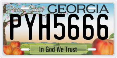 GA license plate PYH5666