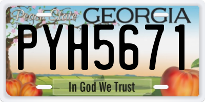 GA license plate PYH5671