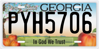 GA license plate PYH5706