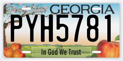 GA license plate PYH5781