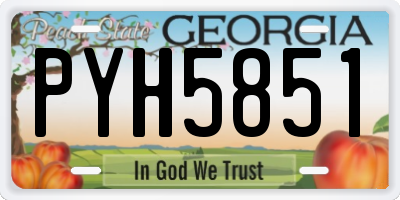 GA license plate PYH5851