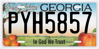 GA license plate PYH5857