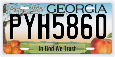 GA license plate PYH5860