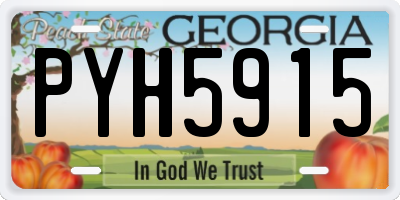 GA license plate PYH5915