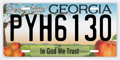 GA license plate PYH6130