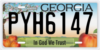 GA license plate PYH6147