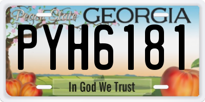 GA license plate PYH6181